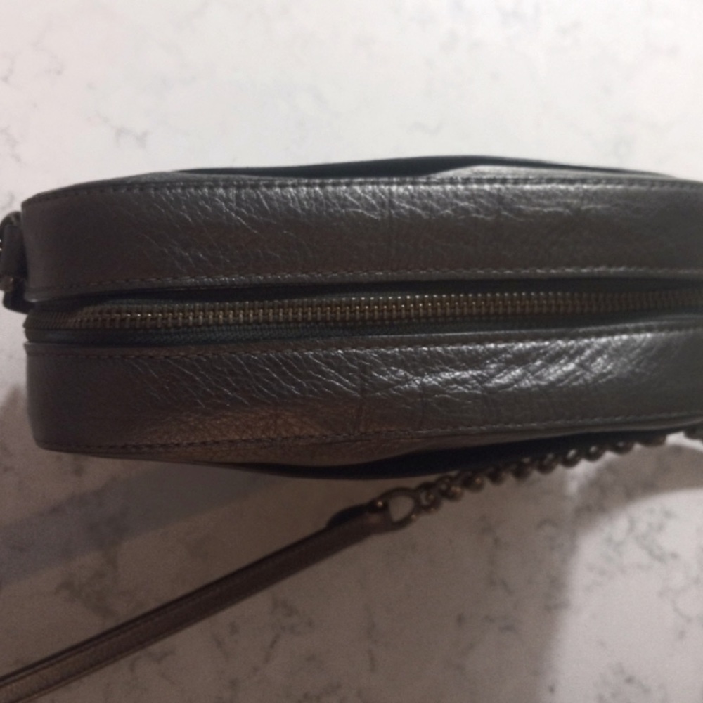 Coach Metallic Signature Embossed Leather Camera Bag - Picture 8 of 15